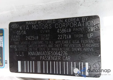 2014 Kia Optima Hybrid Lx from USA, damaged, VIN KNAGM4AD3E5064276